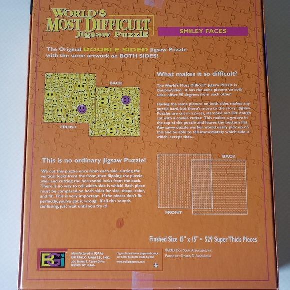 Just In: BGI World's Most Difficult Jigsaw Smiley Face Double-Sided Puzzle. - Picture 4 of 9